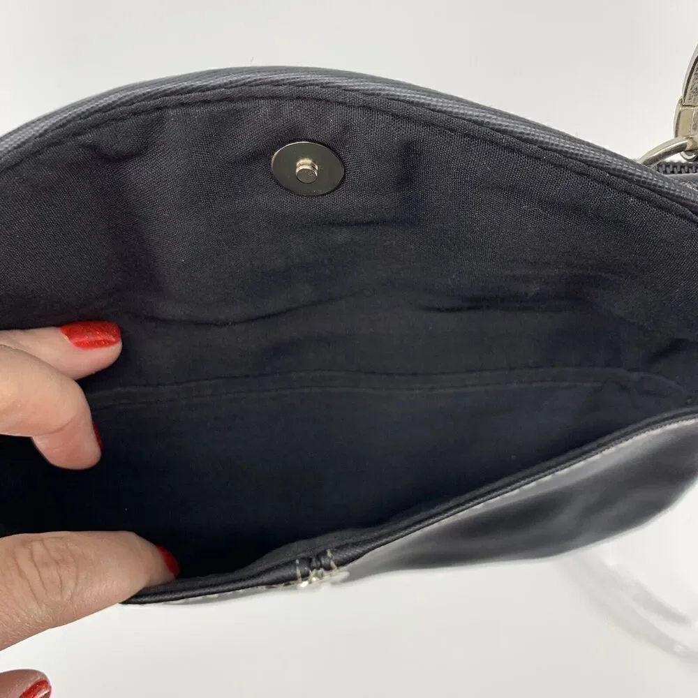 Kenneth Cole Reaction Black Small Crossbody Handbag Purse Vegan Leather Bag